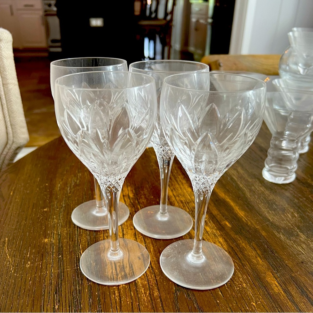 Set of 4 vintage German crystal wine glasses
